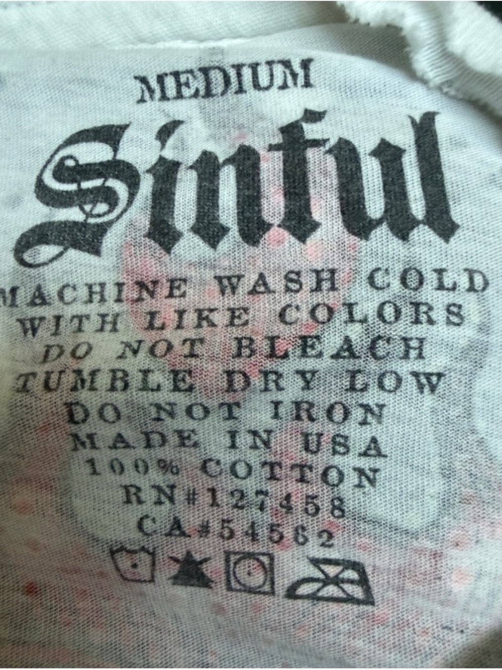 Sinful White Crop Top with Red Heart Graphic - Picture 4 of 4